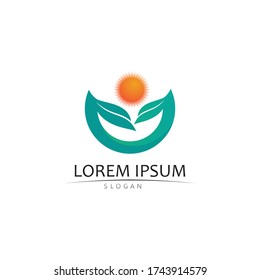 Logos von grünen Baumblättern Ökologie-Naturelement