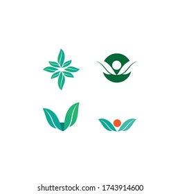 Logos von grünen Baumblättern Ökologie-Naturelement