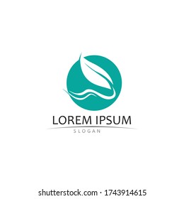 Logotipos de ecología de hoja de árbol verde elemento de naturaleza vector