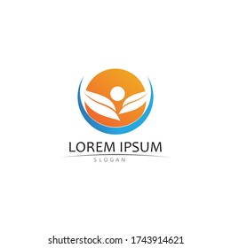 Logotipos de ecología de hoja de árbol verde elemento de naturaleza vector