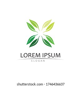 Logos of green Tree leaf ecology nature element vector design 