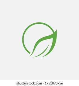 Logos of green Tree leaf ecology nature element vector