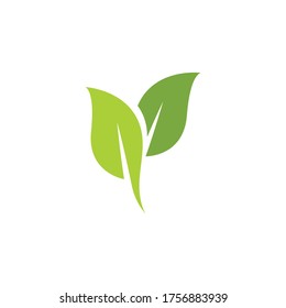 Logotipos de ecología de hoja de árbol verde elemento de naturaleza vector