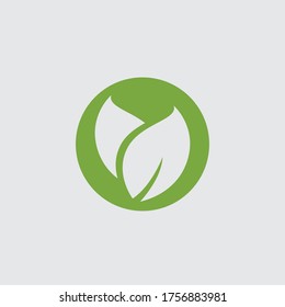 Logos of green Tree leaf ecology nature element vector