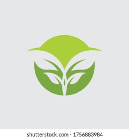 Logos of green Tree leaf ecology nature element vector