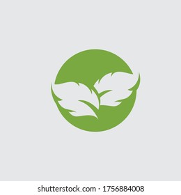 Logotipos de ecología de hoja de árbol verde elemento de naturaleza vector