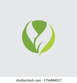 Logos of green Tree leaf ecology nature element vector