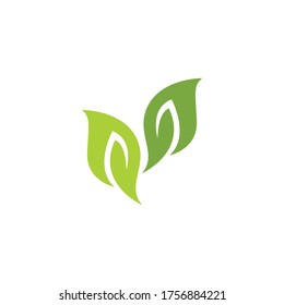 Logotipos de ecología de hoja de árbol verde elemento de naturaleza vector