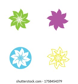 Logos of green Tree leaf ecology nature element vector