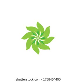 Logos of green Tree leaf ecology nature element vector