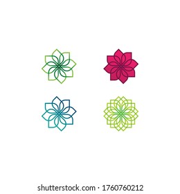 Logos of green Tree leaf ecology nature element vector
