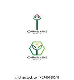 Logotipos de ecología de hoja de árbol verde elemento de naturaleza vector