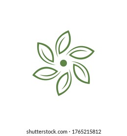 Logos of green Tree leaf ecology nature element vector