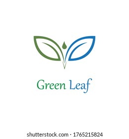 Logotipos de ecología de hoja de árbol verde elemento de naturaleza vector