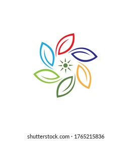 Logos of green Tree leaf ecology nature element vector