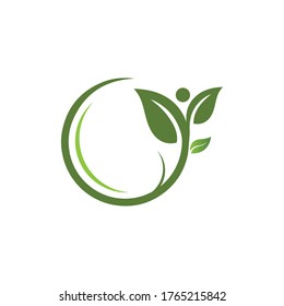 Logos of green Tree leaf ecology nature element vector