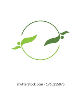Logos of green Tree leaf ecology nature element vector