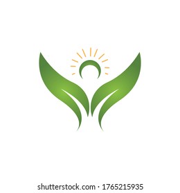 Logos of green Tree leaf ecology nature element vector