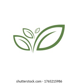 Logos of green Tree leaf ecology nature element vector