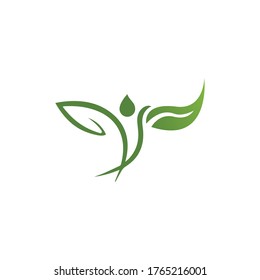 Logos of green Tree leaf ecology nature element vector
