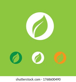 Logos of green Tree leaf ecology nature element vector