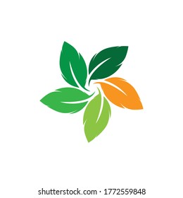 Logos of green Tree leaf ecology nature element vector