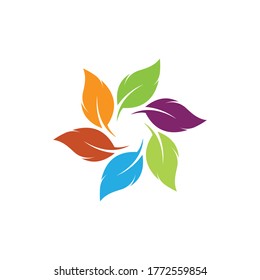 Logos of green Tree leaf ecology nature element vector