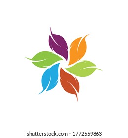 Logos of green Tree leaf ecology nature element vector