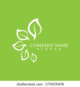 Logotipos de ecología de hoja de árbol verde elemento de naturaleza vector