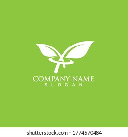 Logos of green Tree leaf ecology nature element vector