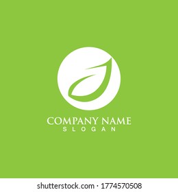 Logotipos de ecología de hoja de árbol verde elemento de naturaleza vector