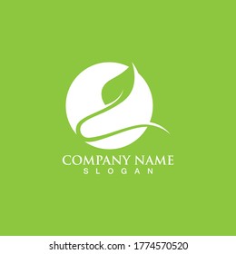 Logos of green Tree leaf ecology nature element vector