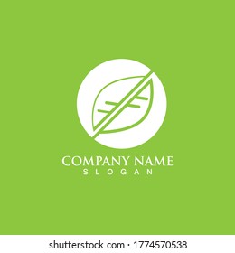 Logos of green Tree leaf ecology nature element vector