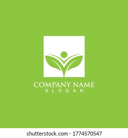 Logos of green Tree leaf ecology nature element vector