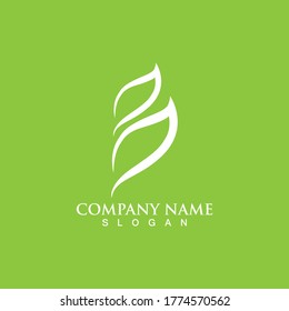 Logos of green Tree leaf ecology nature element vector