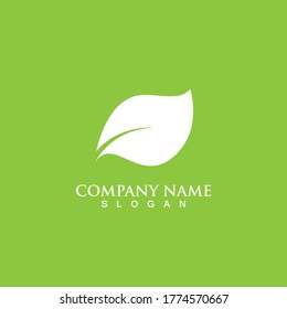 Logotipos de ecología de hoja de árbol verde elemento de naturaleza vector