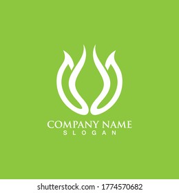Logos of green Tree leaf ecology nature element vector