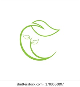 Logos of green Tree leaf ecology nature element vector