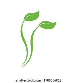 Logos von grünen Baumblätterökologie, Naturelement Vektorgrafik