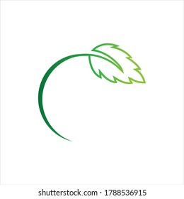 Logos of green Tree leaf ecology nature element vector