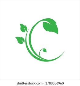 Logotipos de ecología de hoja de árbol verde elemento de naturaleza vector