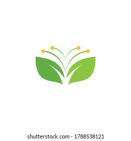Logotipos de ecología de hoja de árbol verde elemento de naturaleza vector