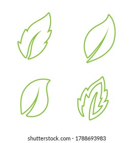 Logos of green Tree leaf ecology nature element vector