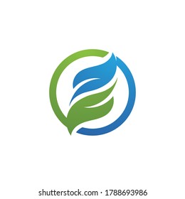 Logotipos de ecología de hoja de árbol verde elemento de naturaleza vector