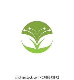 Logotipos de ecología de hoja de árbol verde elemento de naturaleza vector