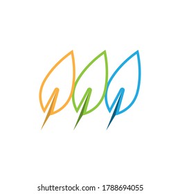Logotipos de ecología de hoja de árbol verde elemento de naturaleza vector