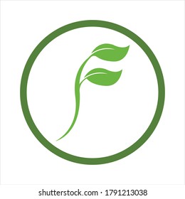 Logotipos de ecología de hoja de árbol verde elemento de naturaleza vector