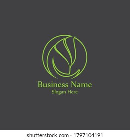 Logos of green Tree leaf ecology nature element vector