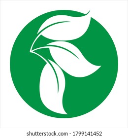 Logotipos de ecología de hoja de árbol verde elemento de naturaleza vector