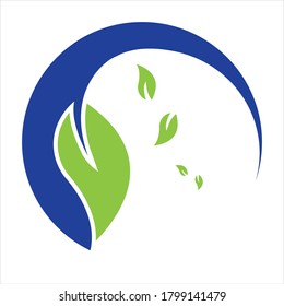 Logotipos de ecología de hoja de árbol verde elemento de naturaleza vector